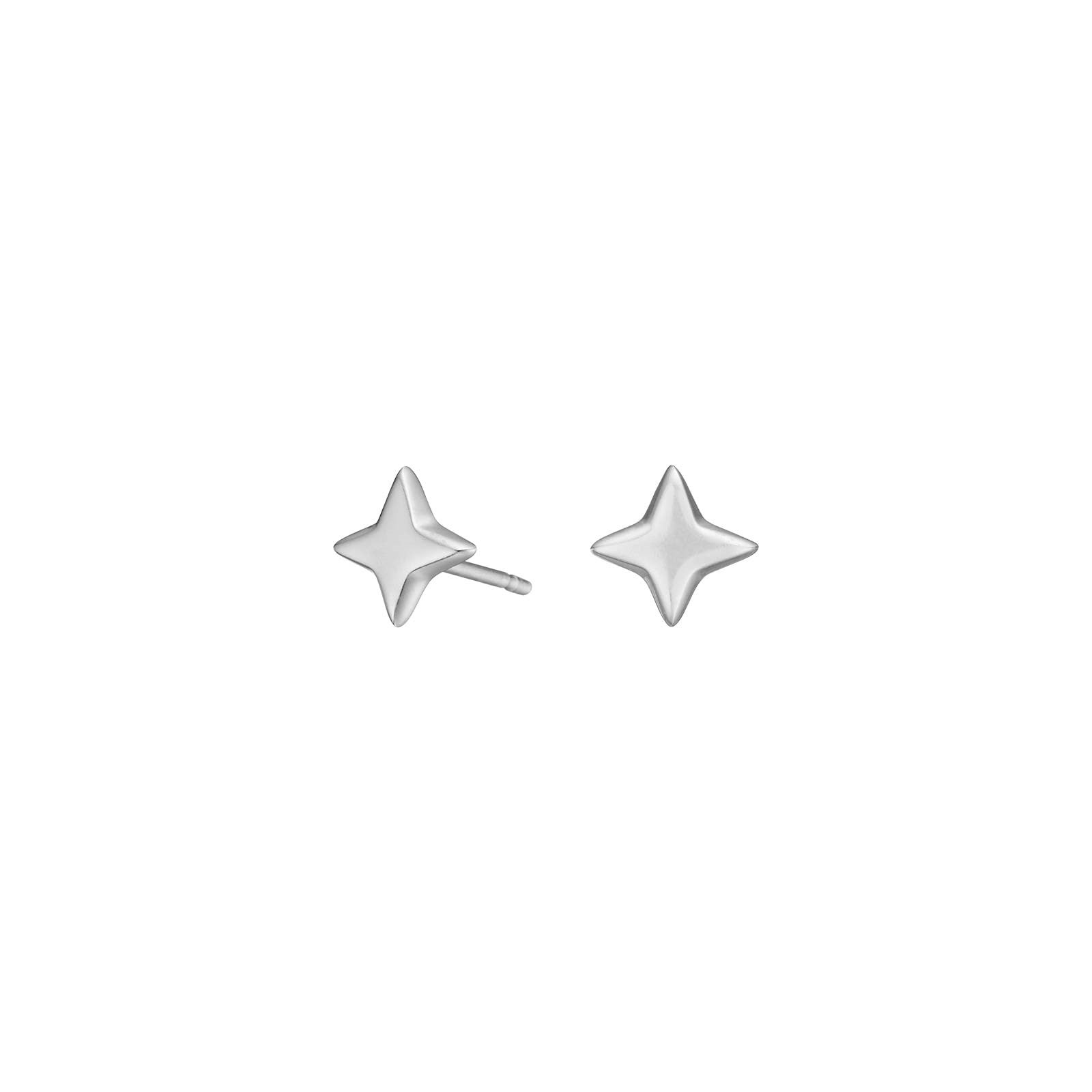 Rhodium plated silver star stud earrings UNIVERSE52