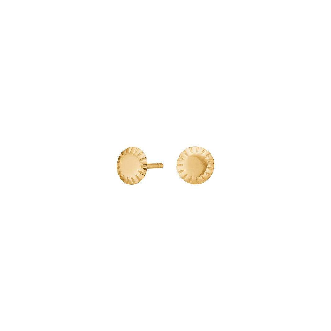 Silver stud earrings sun UNIVERSE52 - Gold plated