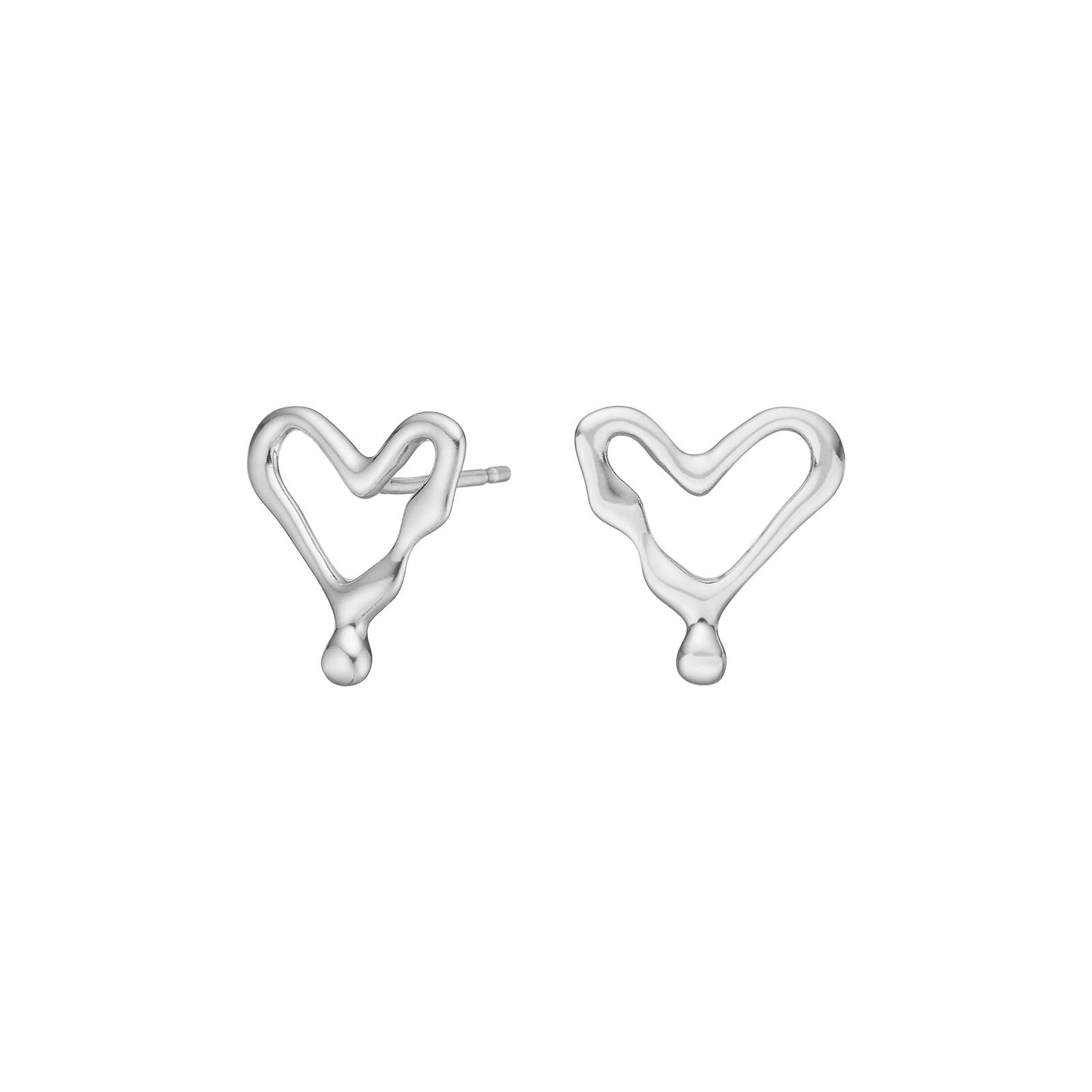 Silver ear studs FLUID52