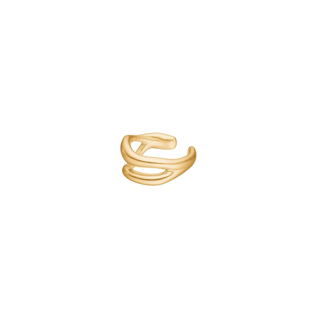 Silver ear cuff FLUID52 - Gold plated