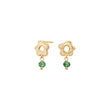 Earrings green flower BRODERIE52