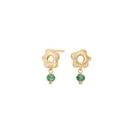 Earrings green flower BRODERIE52