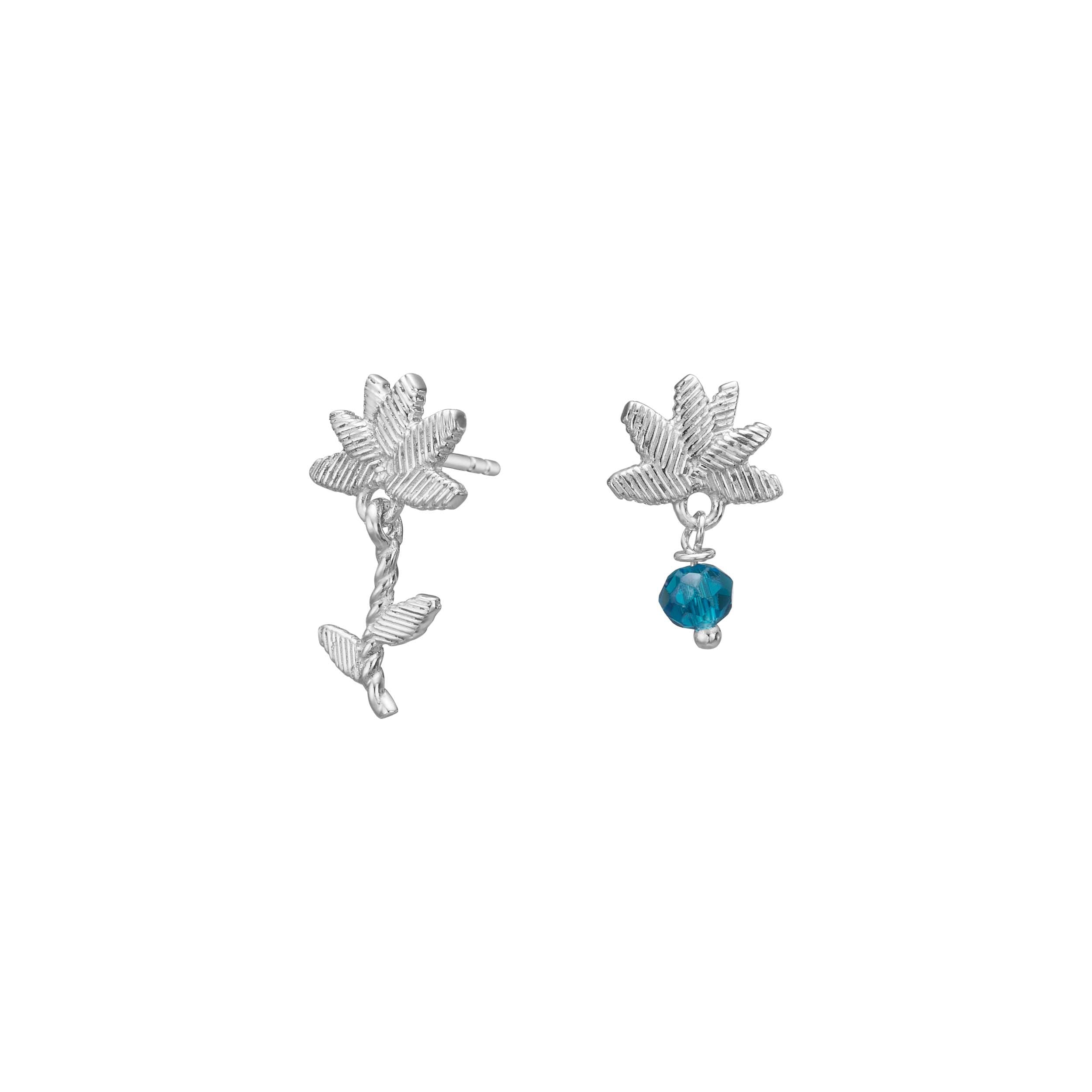 Earrings blue flower BRODERIE52
