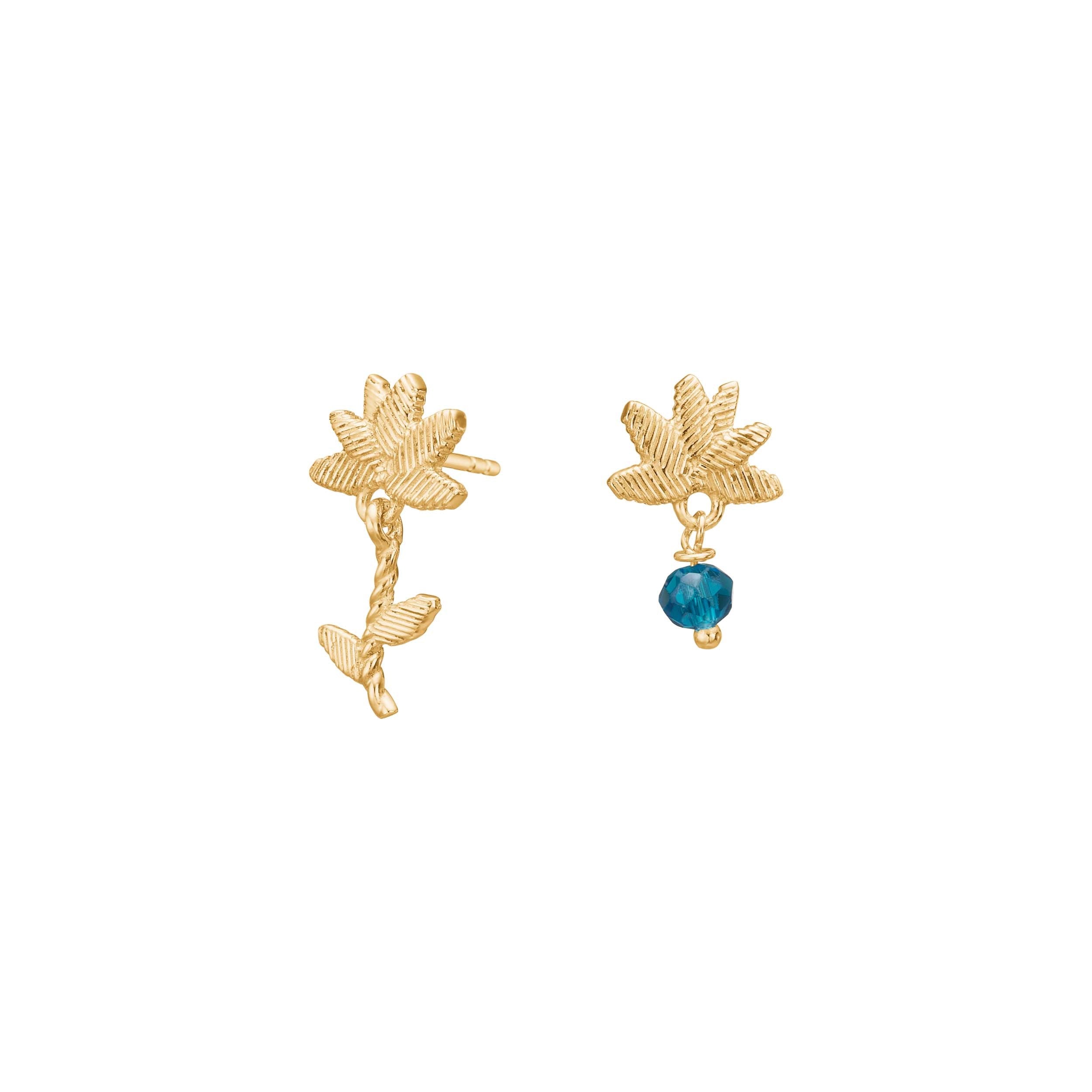 Earrings blue flower BRODERIE52