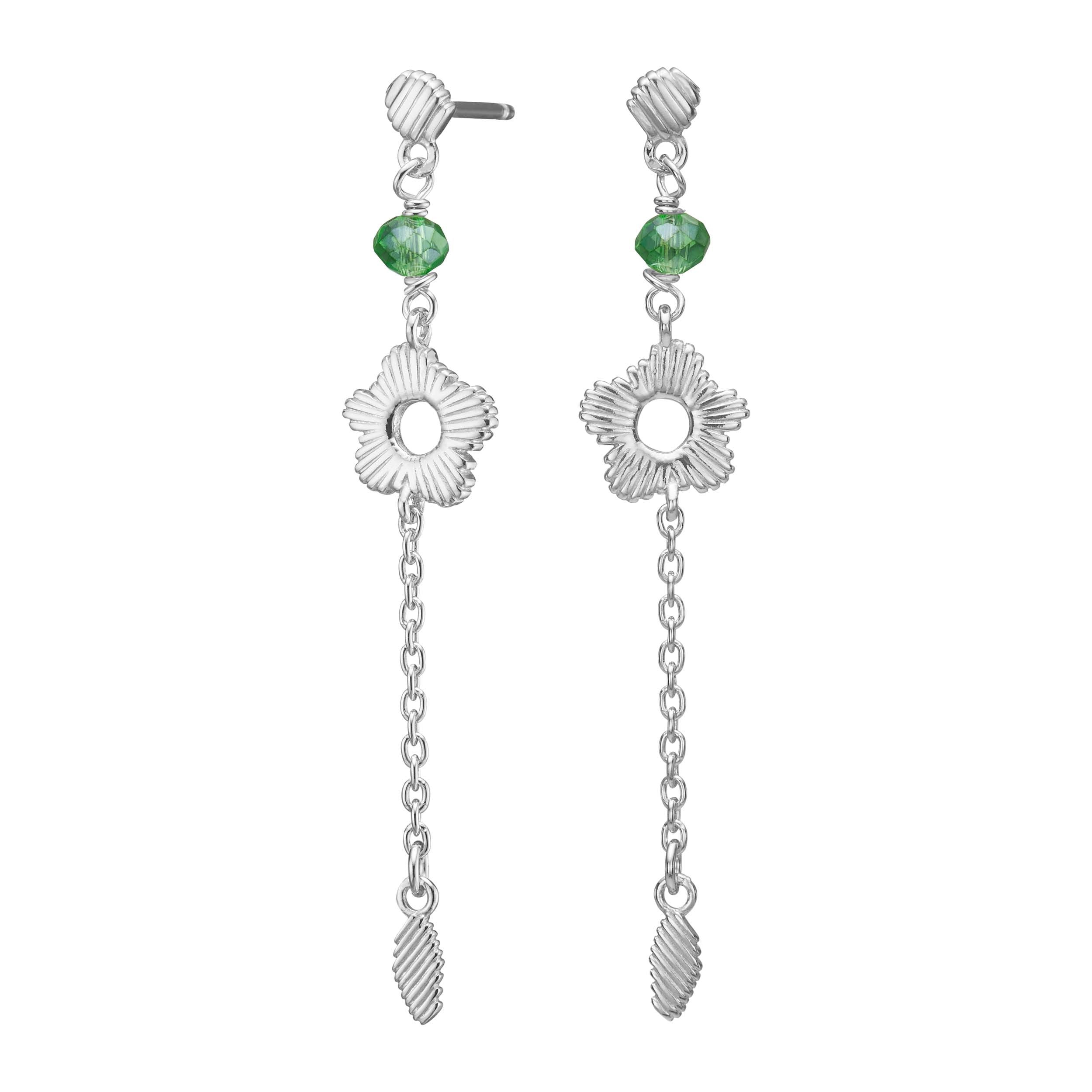 Earhanger green flower BRODERIE52