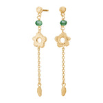 Earhanger green flower BRODERIE52