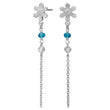 Earhanger aqua flower BRODERIE52