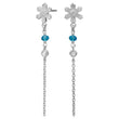 Ørehængere aqua blomst BRODERIE52