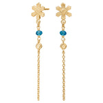 Ohrhänger aqua Blume BRODERIE52