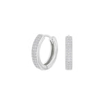 Rhod. silver hoops w/cz 16mm