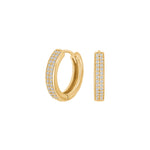 Goldpl. silver hoops w/cz 16mm