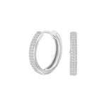 Rhod. silver hoops w/cz 20mm