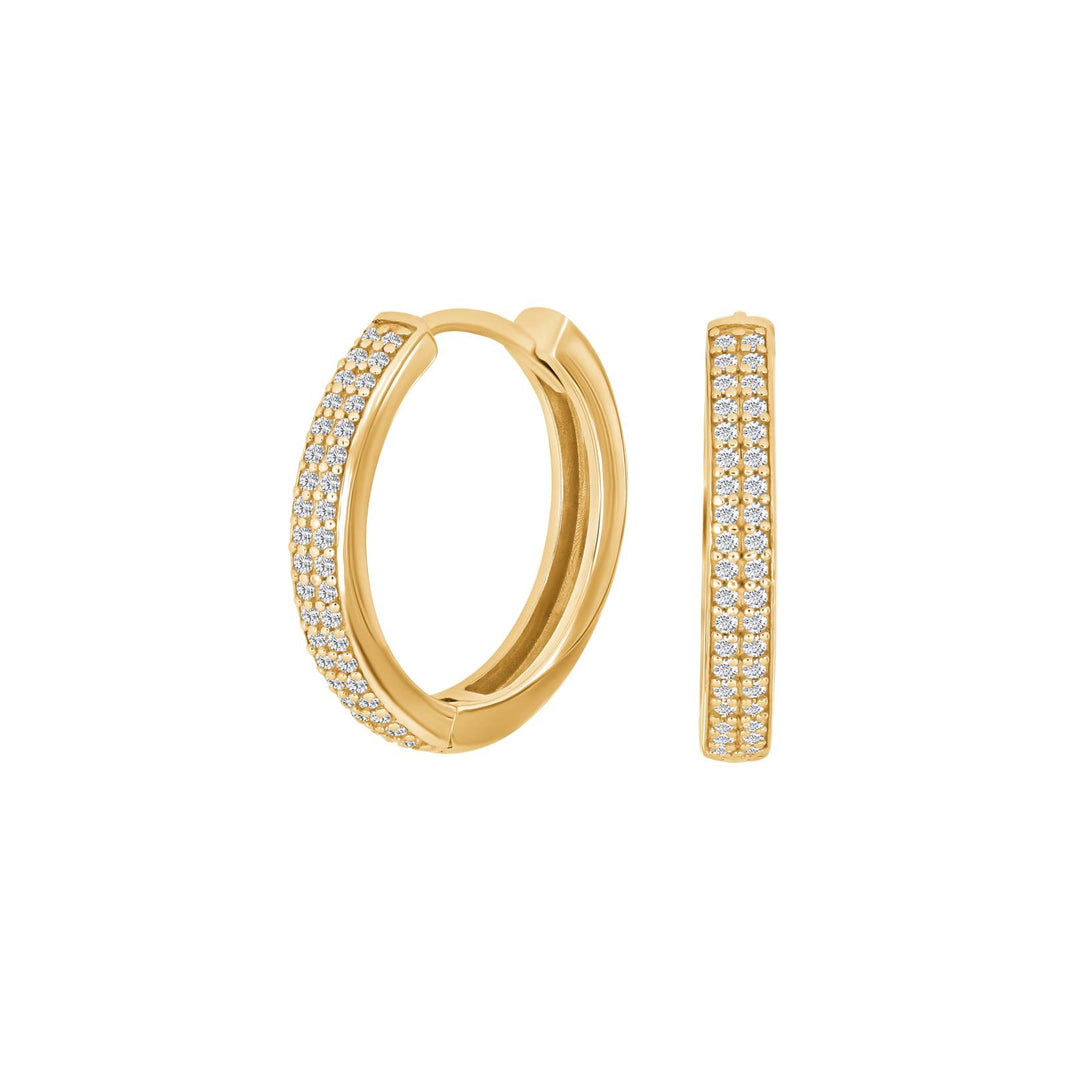 Goldpl. silver hoops w/cz 20mm