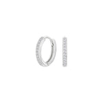 Rhod. silver hoops w/cz 14mm