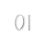 Rhod. silver hoops w/cz 17mm