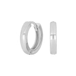 Rhod. silver hoops 14mm