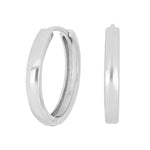 Rhod. silver hoops 19mm