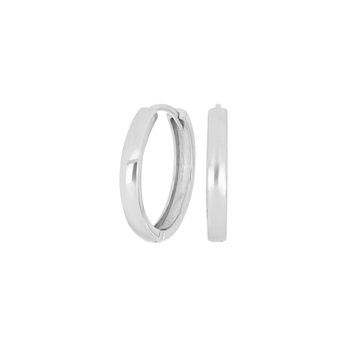 Rhod. silver hoops 19mm