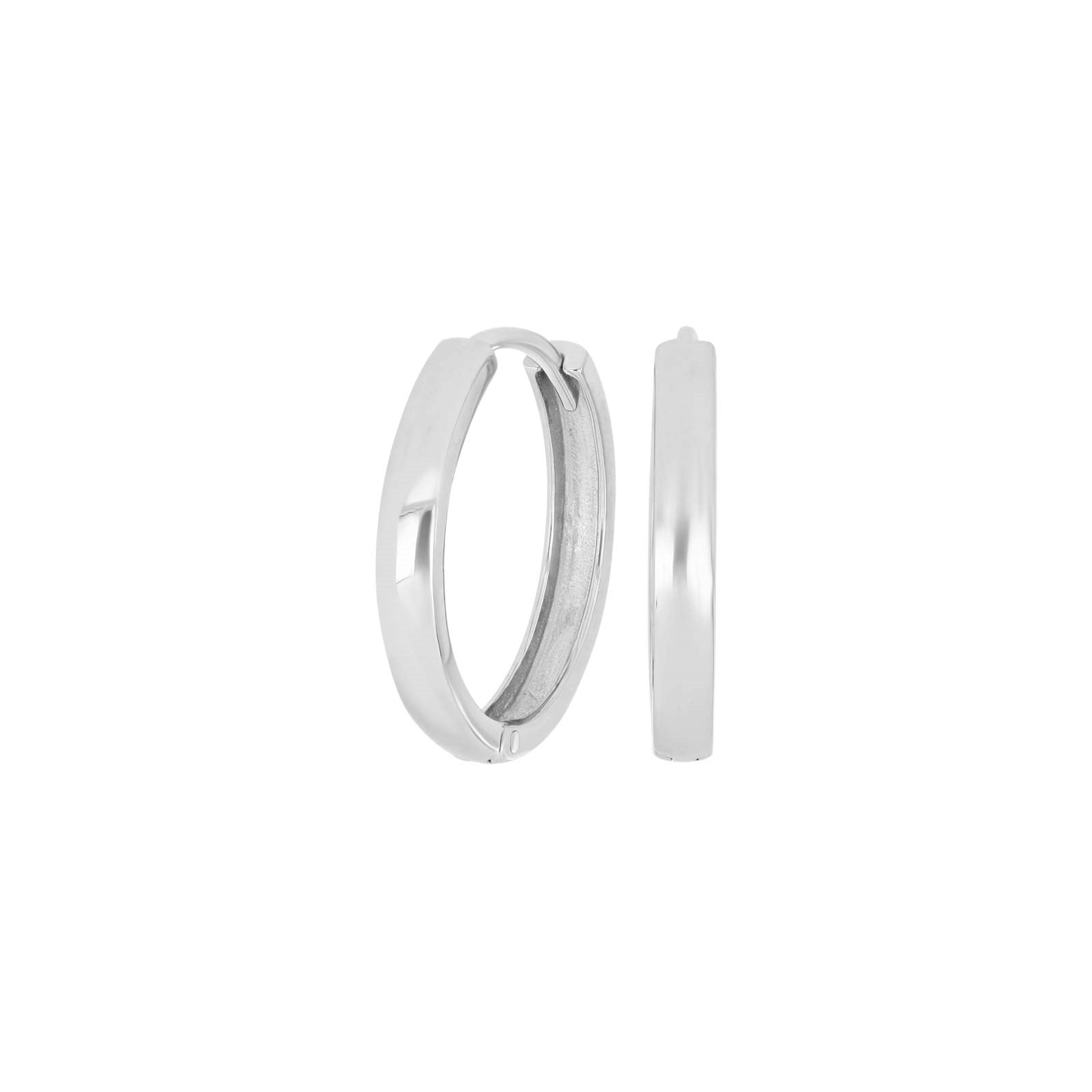 Rhod. silver hoops 19mm