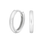 Rhod. silver hoops 14mm