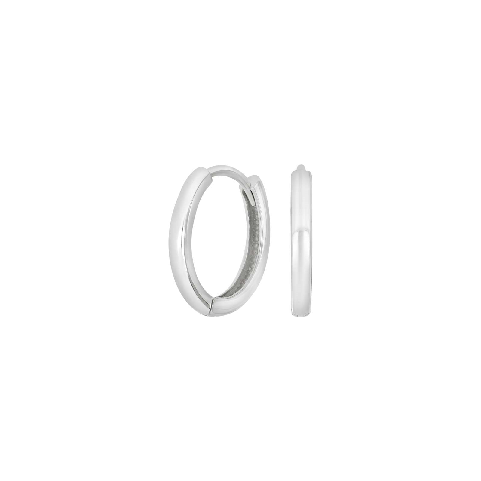 Rhod. silver hoops 15mm
