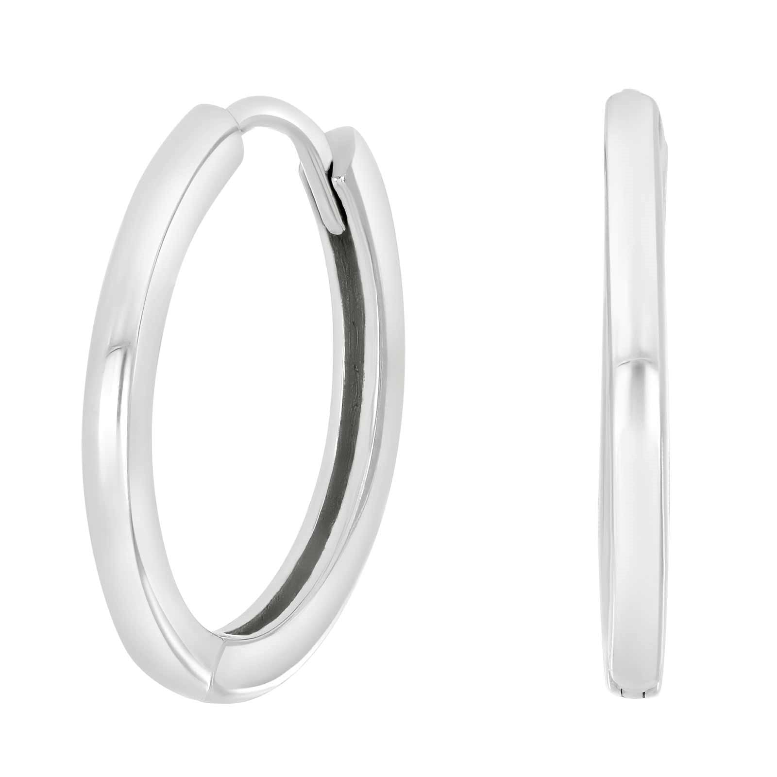Rhod. silver hoops 20mm