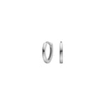 Rhodium-plated silver hoop earrings 12mm