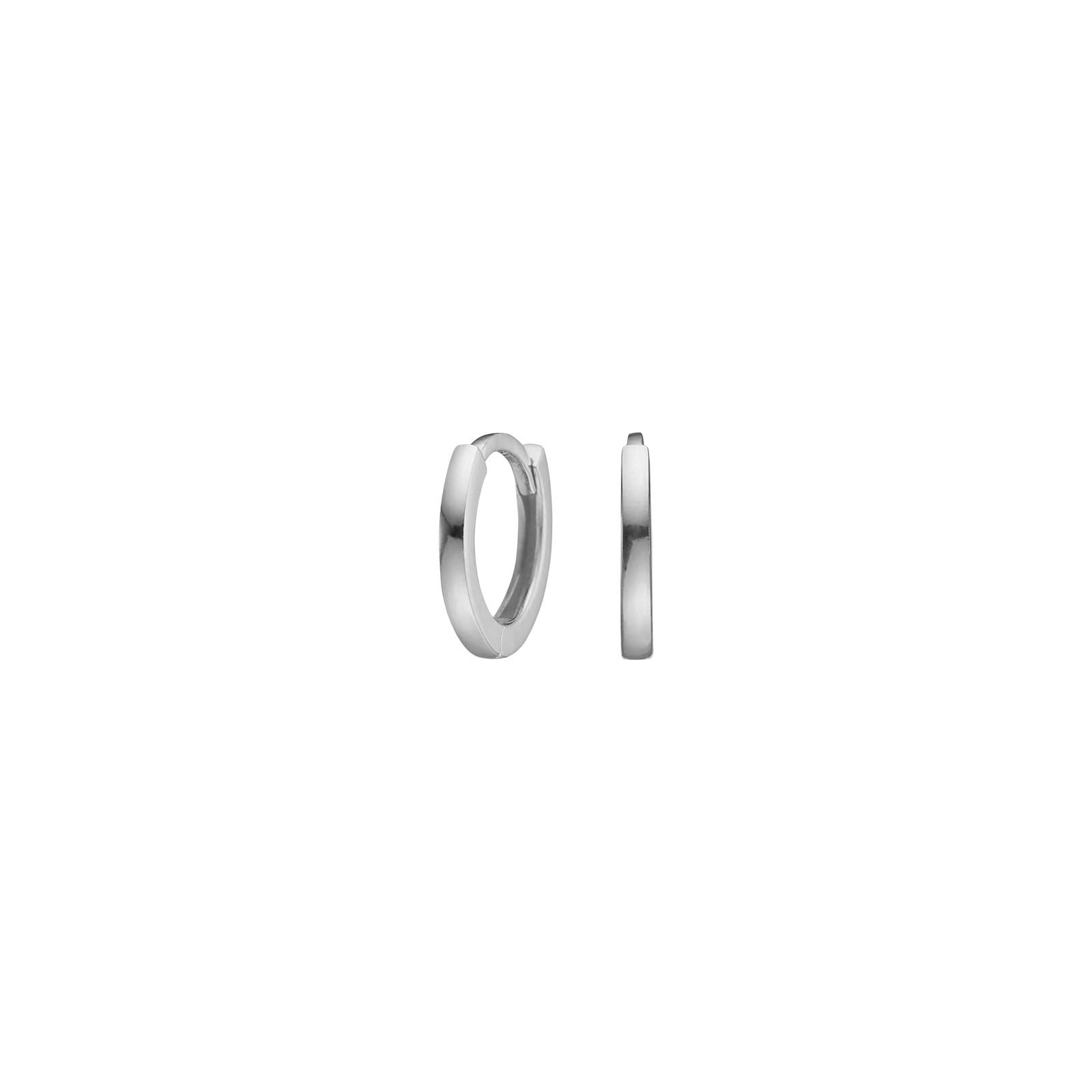 Rhodium-plated silver hoop earrings 12mm