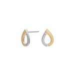 Rhod. S.ohrringe m/dia 0.015ct w/p und 8kt. Go