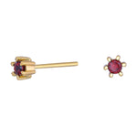 14ct. gold earrings w/garnet 2,2mm