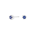 14 kt. Weißgold-Ohrstecker mit Saphir 2,5 mm