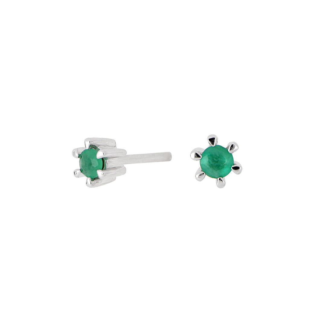 14ct. whitegold earrings w/emerald 2,5mm