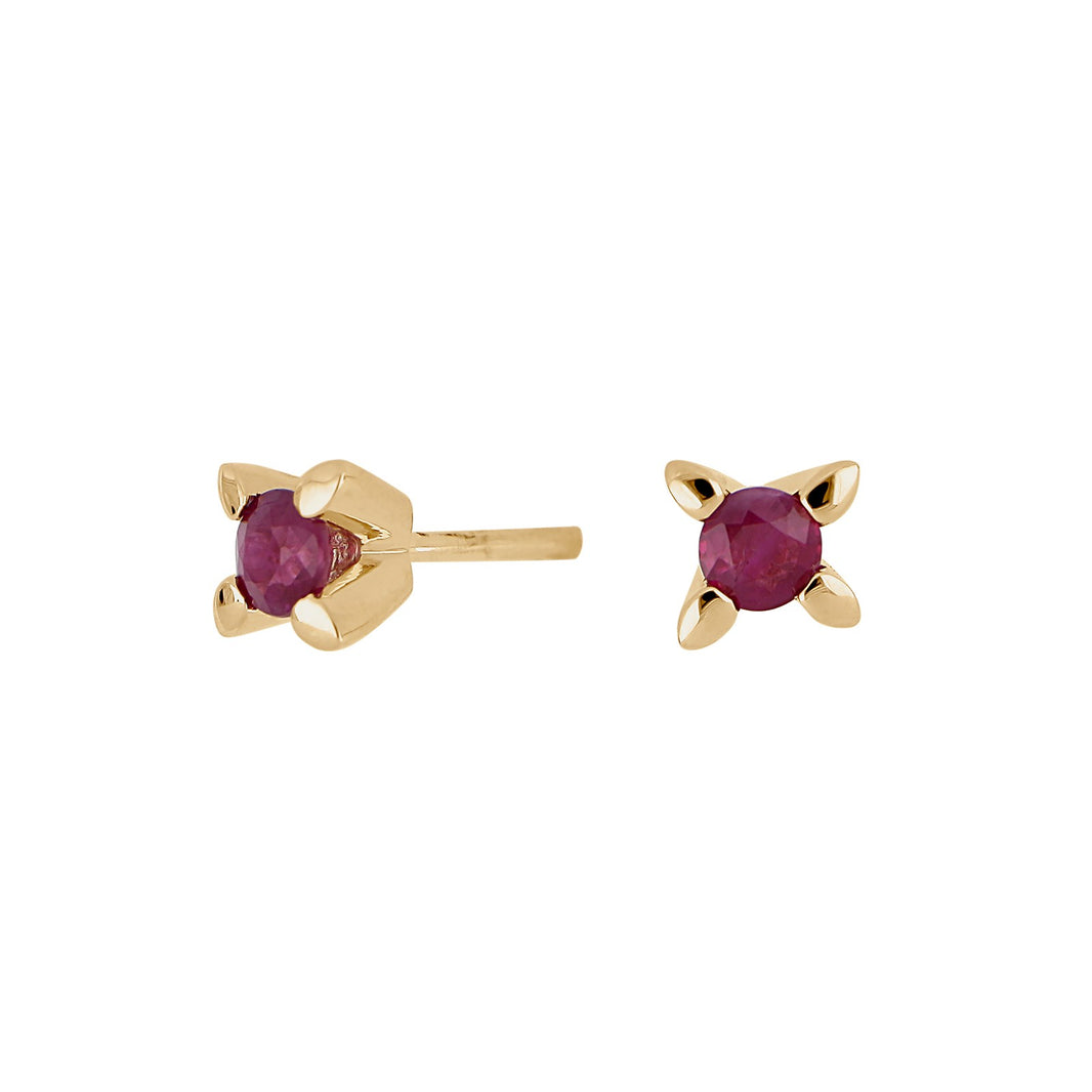 14ct. gold earrings w/ruby 3mm