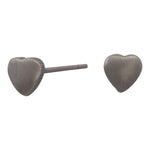 Titanium ear studs heart shape matt