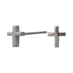 Titanium ear studs cross shape shiny