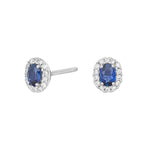 14ct. whitegold earrings w/sapphire dia 0.09ct W/S