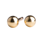 Titanium ear studs 3mm gold-plated ball