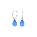 Rh. Silber Creolen SWEETS52 blauer Chalcedon