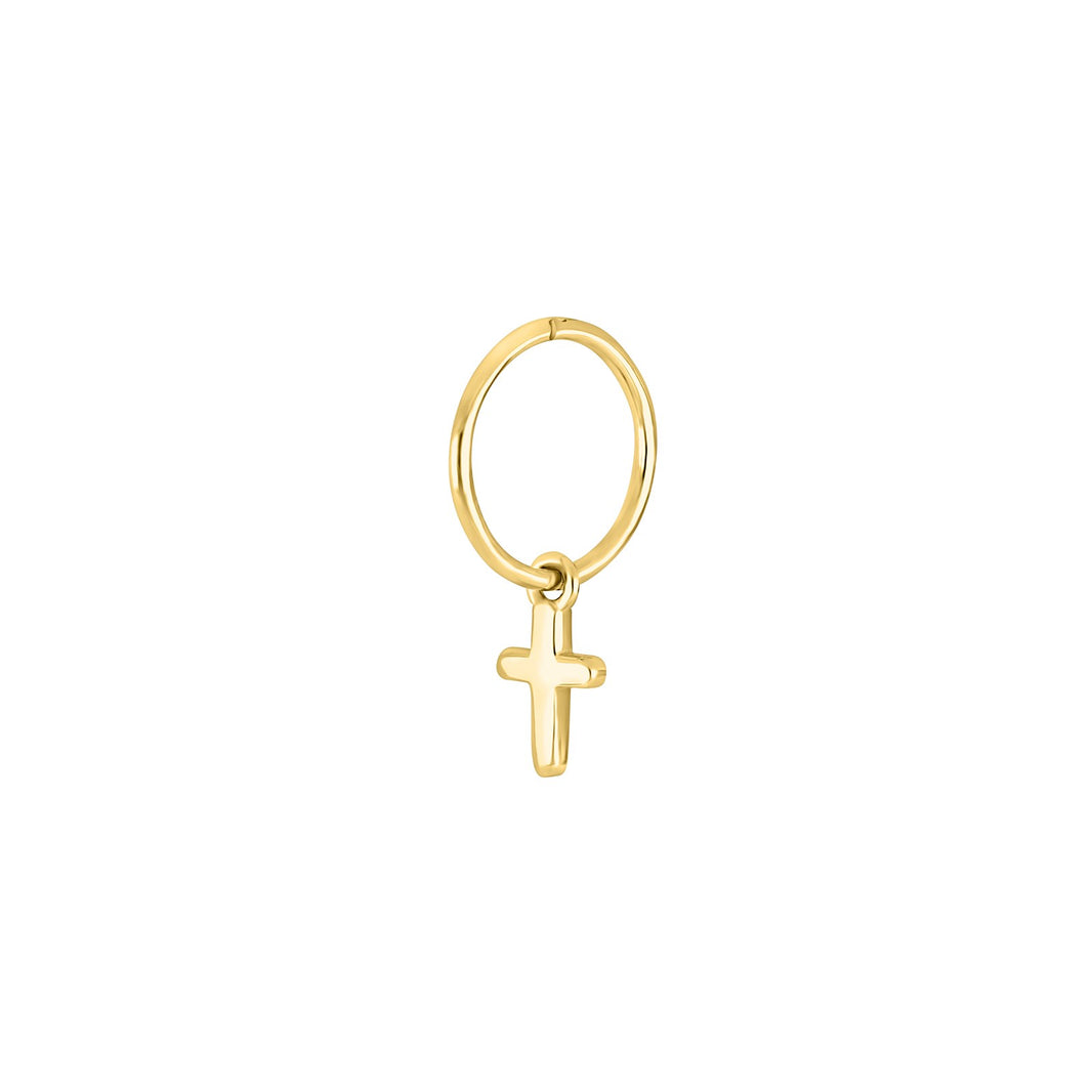 Gilded silver creoles FUNKY52 cross 1pc