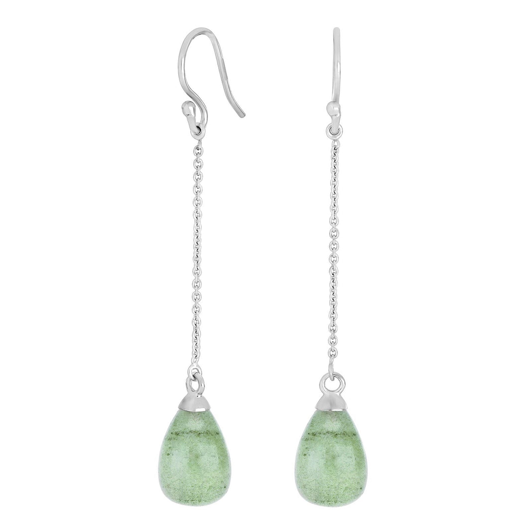 Rhd. silver earrings SWEETS52 green aventurin