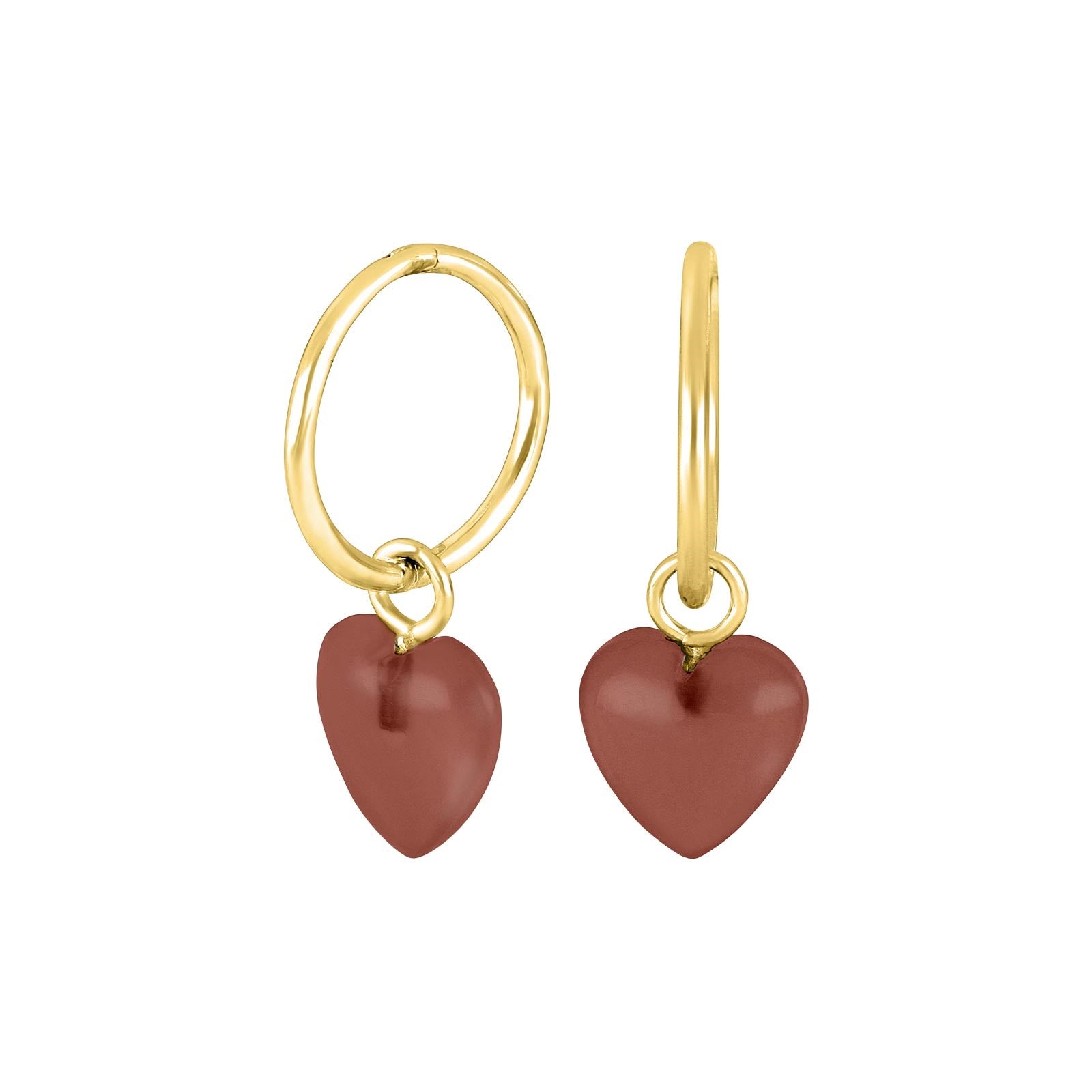 Vergoldete Creole YOU52 roter Onyx