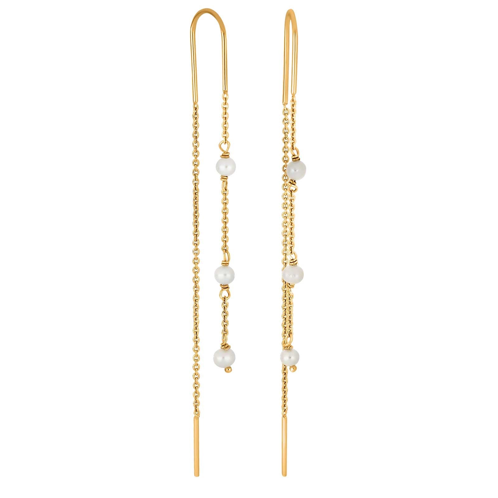 Gold pl. earrings PEARL52