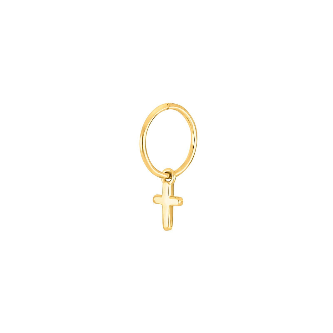 SON Gold-plated silver hoops cross