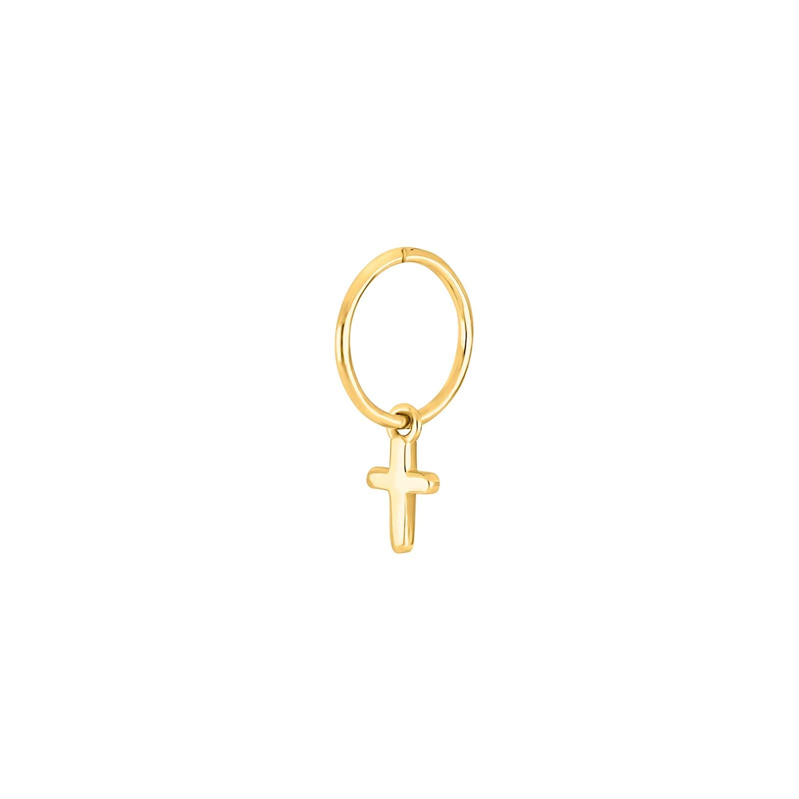 SON Gold-plated silver hoops cross