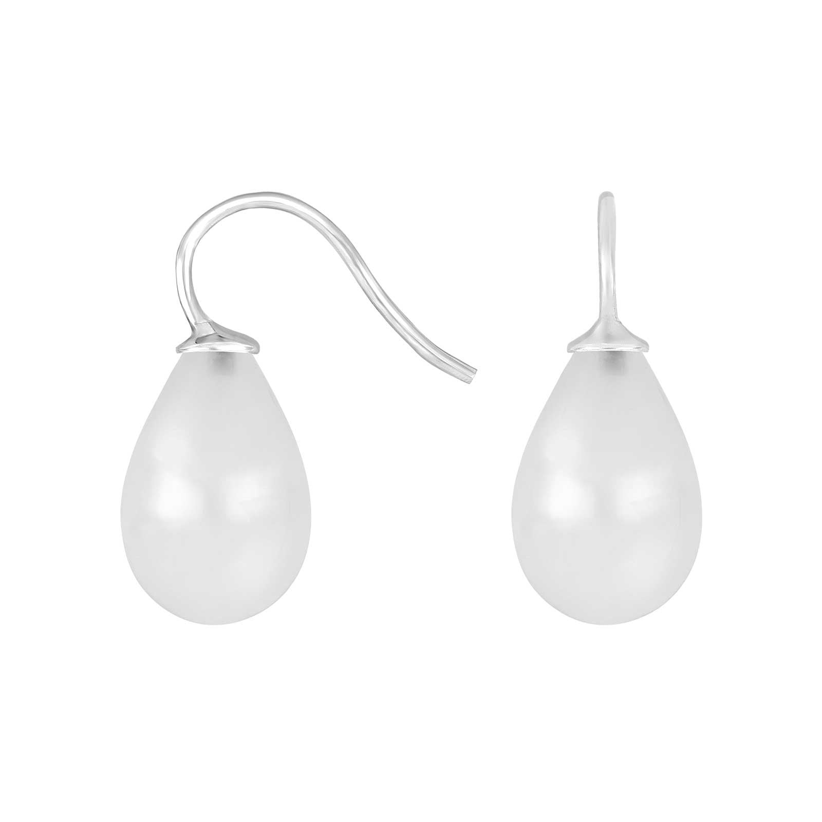 Silver earrings with Bohemian quartz glass