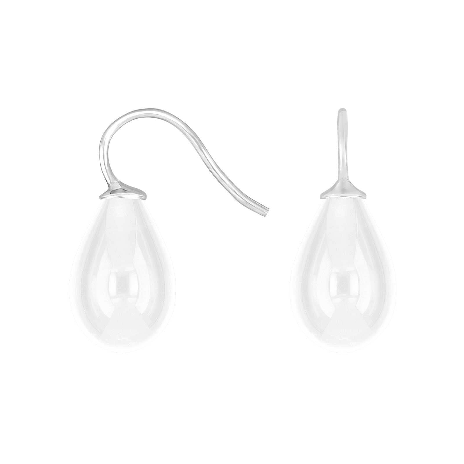Silver earrings with Bohemian quartz glass