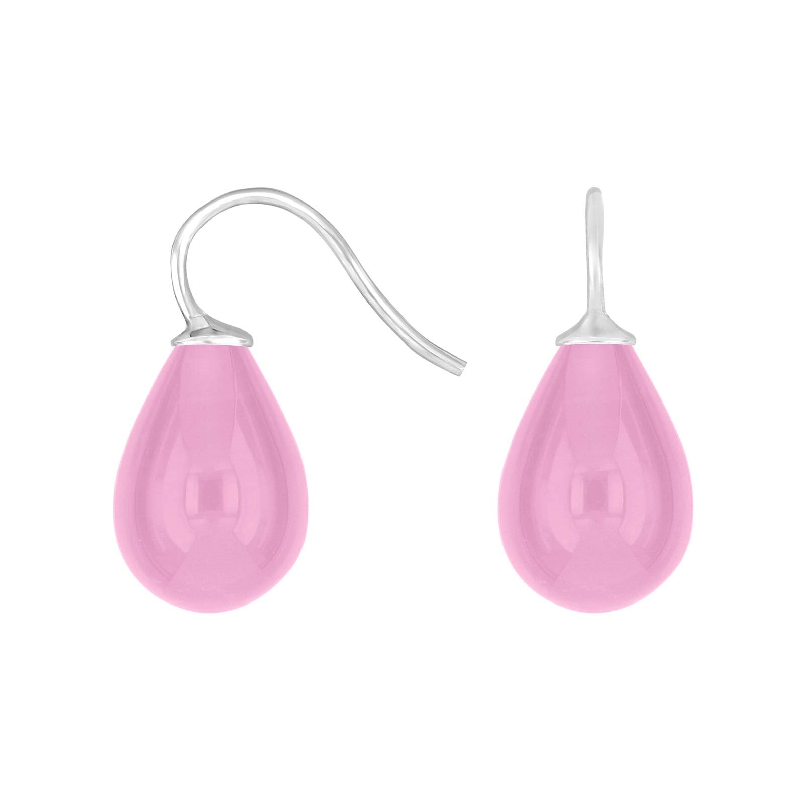 Silver earrings with Bohemian quartz glass