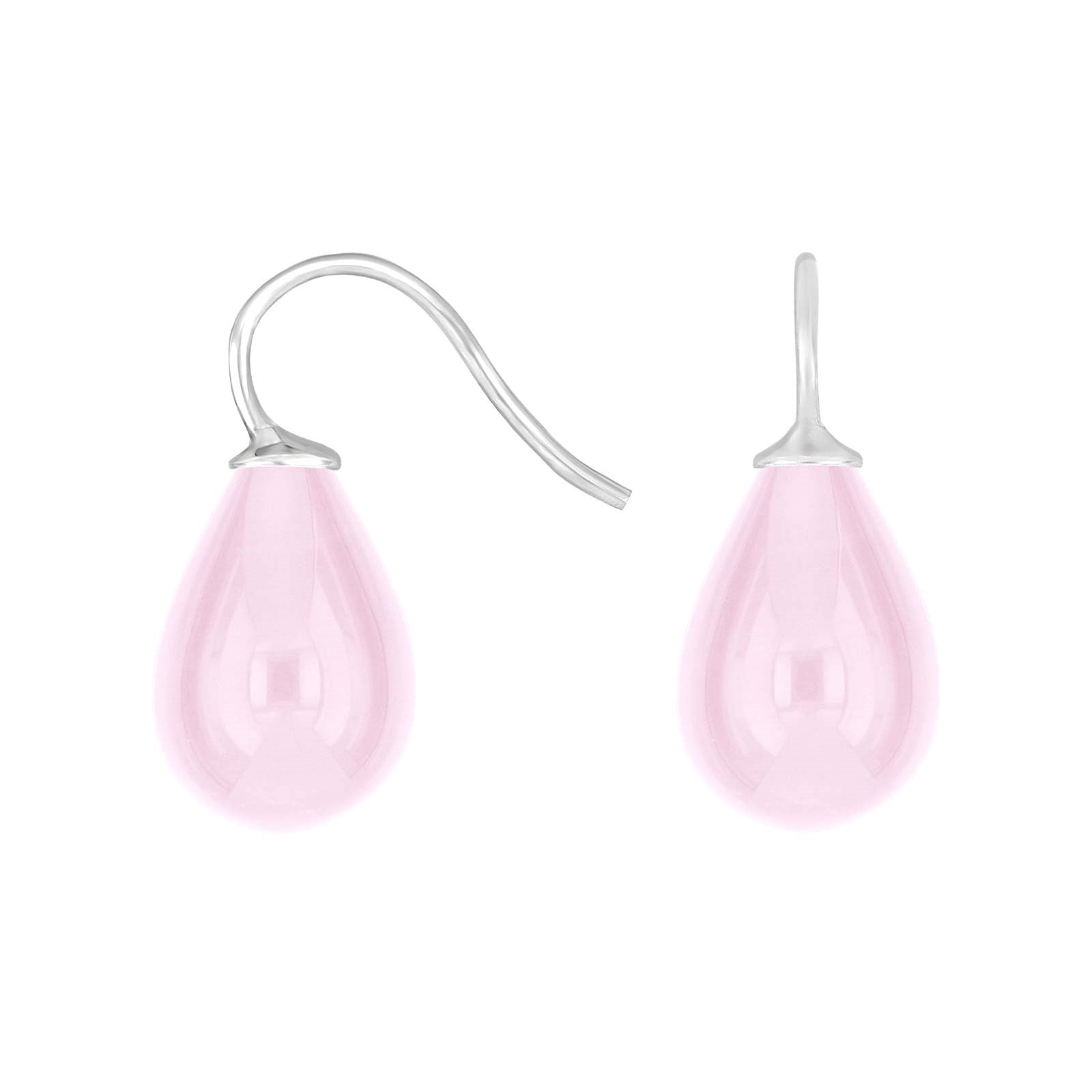 Silver earrings with Bohemian quartz glass
