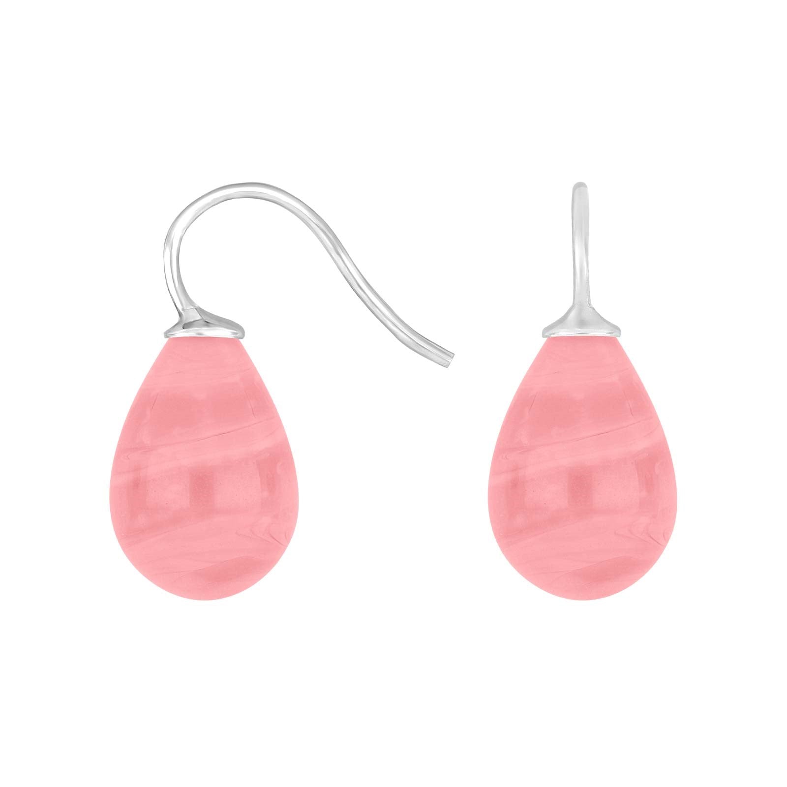 Silver earrings with Bohemian quartz glass