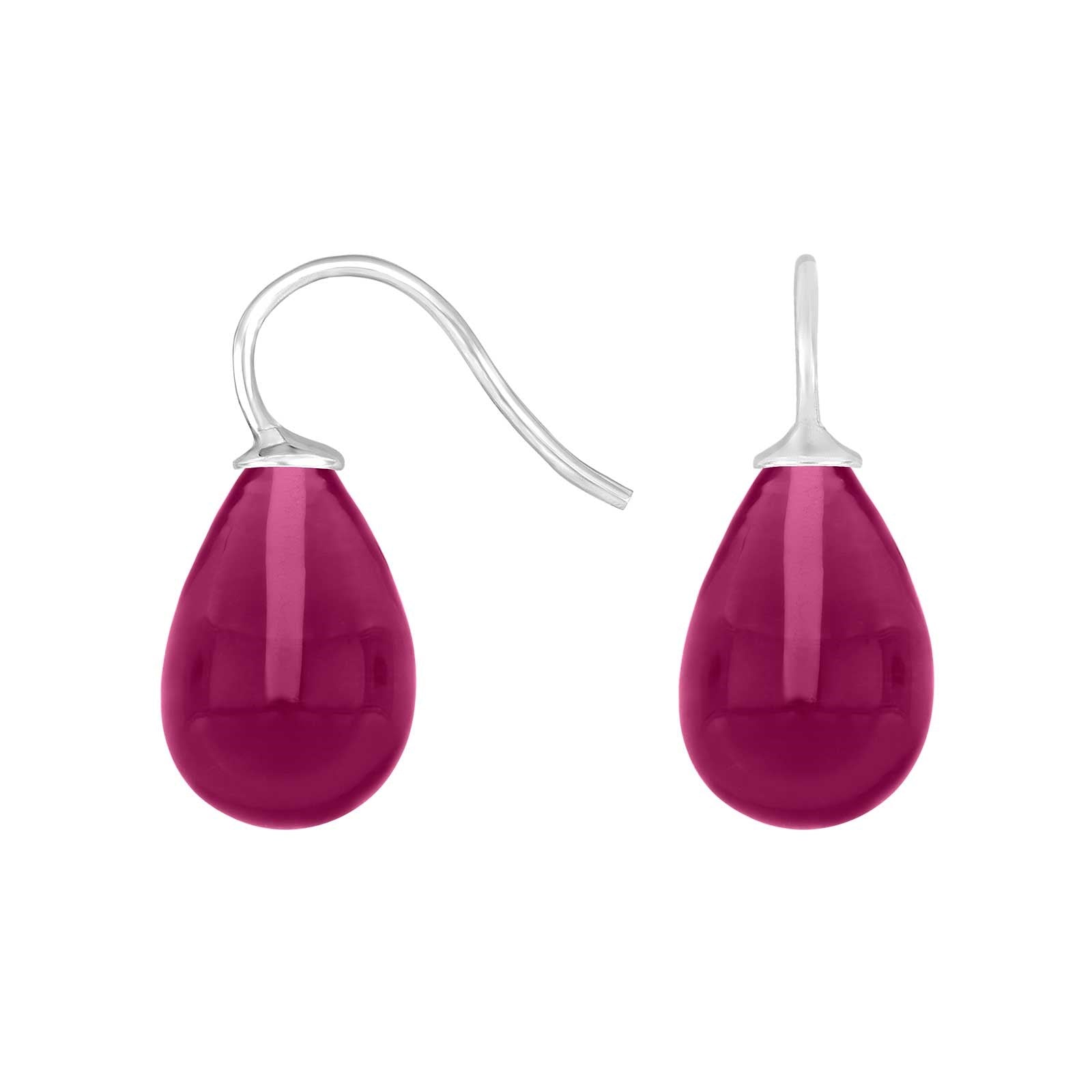 Silver earrings with Bohemian quartz glass